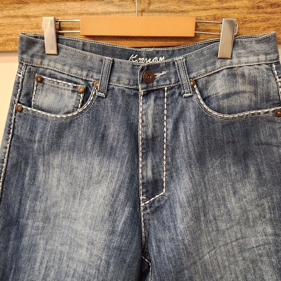 Vintage - Koman - Denim Shorts - Blue - White Stitching - Mens Size 34 -… - Picture 3 of 13